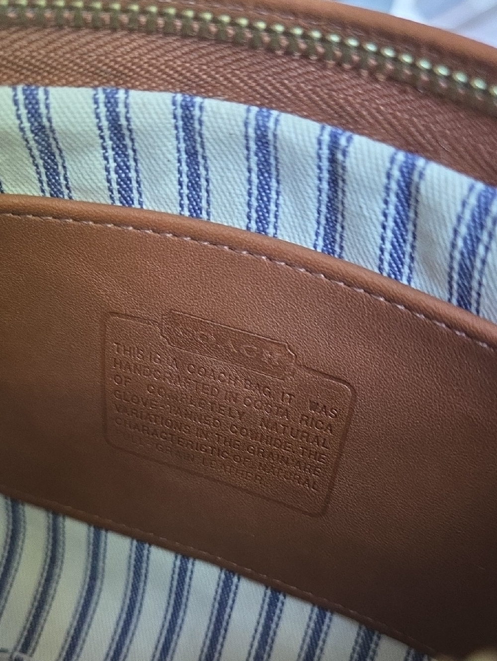 COACH British Tan Vintage Cosmetic Leather Zip Case 1990's - Picture 10 of 10